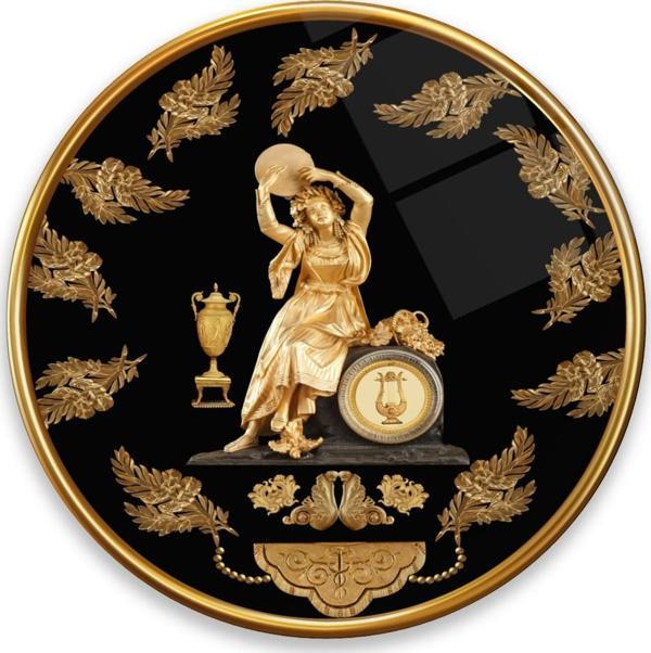 Antik Desenler Yuvarlak Cam Tablo | Hediyelik, Dekoratif, Ofis, Mutfak  - Image 1