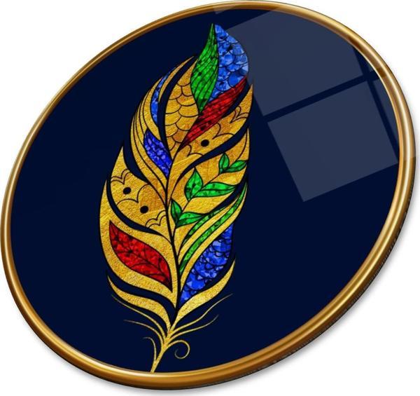 Gold Tüy Yuvarlak Cam Tablo | Hediyelik, Dekoratif, Ofis, Mutfak  - Image 1