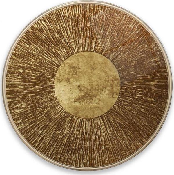 Gold Desen Yuvarlak Cam Tablo | Hediyelik, Dekoratif, Ofis, Mutfak  - Image 1