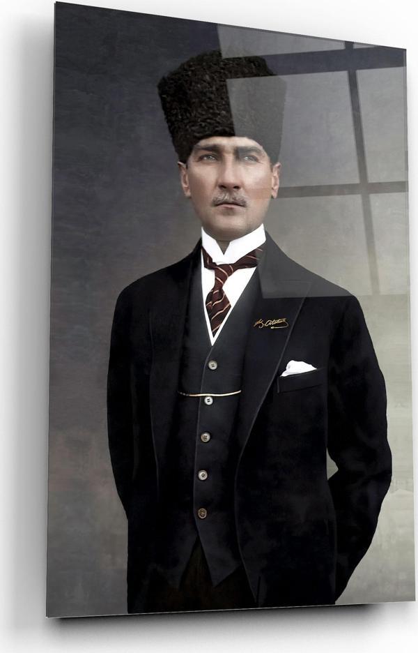 Atatürk Cam Tablo | Hediyelik, Dekoratif, Ofis, Mutfak  - Image 1