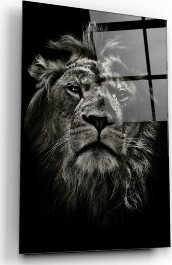 Aslan Cam Tablo | Hediyelik, Dekoratif, Ofis, Mutfak  - Image 1