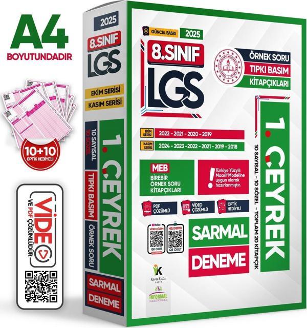 2025 8.Sınıf LGS İlk 1.ÇEYREK Ekim-Kasım Ayı MEB Örnek Soru Tıpkı Basım Sarmal Deneme Paketi Çözümlü - Karakutu Yayınları - Image 1