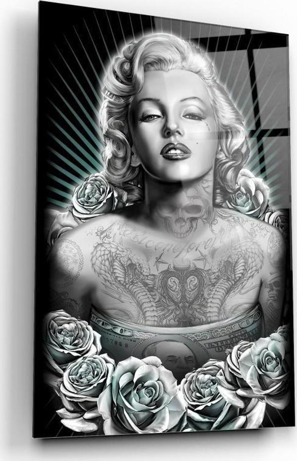Marilyn Monroe Cam Tablo | Hediyelik, Dekoratif, Ofis, Mutfak  - Image 1