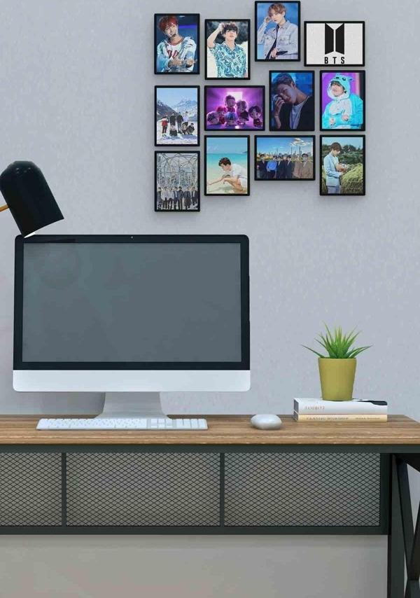 Bts 12 Parça Mdf Ahşap Tablo Ofis Boyu  - Image 1