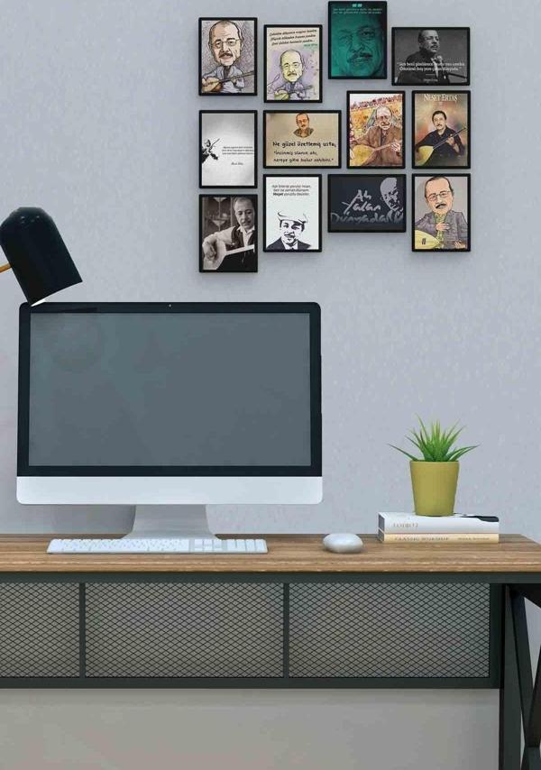 Neşet Ertaş 12 Parça Mdf (ahşap) Tablo Ofis Boyu  - Image 1