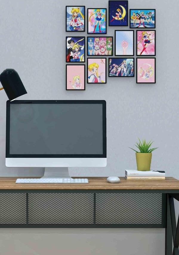 Sailor Moon 12 Parça Mdf (ahşap) Tablo Ofis Boyu  - Image 1