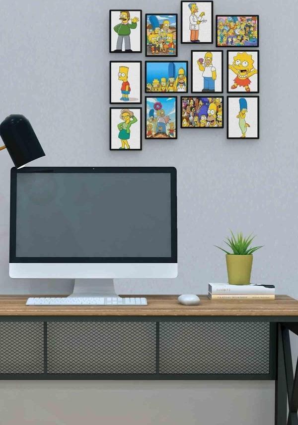 The Simpson 12 Parça Mdf (ahşap) Tablo Ofis Boyu  - Image 1