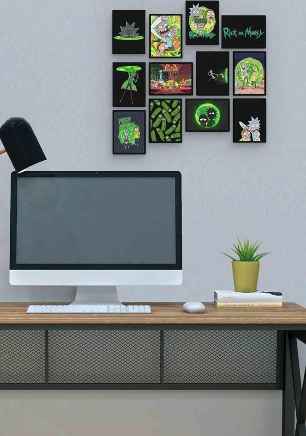 Rick And Morty 12 Parça Mdf (ahşap) Tablo Ofis Boyu  - Image 1