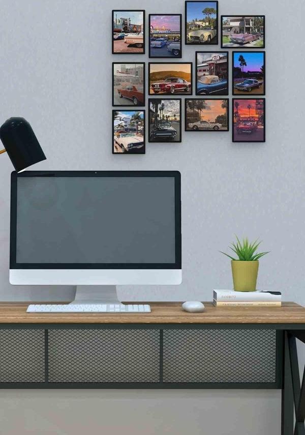 Klasik Arabalar 12 Parça Mdf (ahşap) Tablo Ofis Boyu  - Image 1
