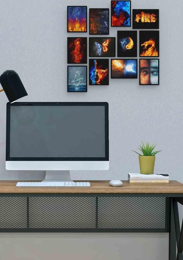 Su Ve Ateş 12 Parça Mdf (ahşap) Tablo Ofis Boyu  - Image 1
