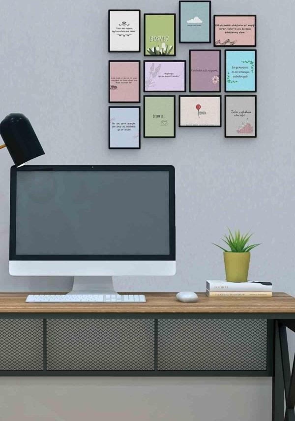 Motivasyon 12 Parça Mdf (ahşap) Tablo Ofis Boyu  - Image 1