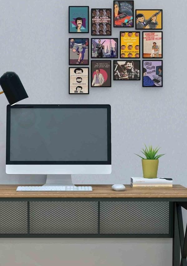 Karışık Arabesk 12 Parça Mdf (ahşap) Tablo Ofis Boyu  - Image 1