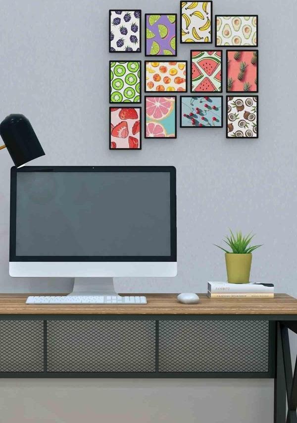 Meyveler 12 Parça Mdf (ahşap) Tablo Ofis Boyu  - Image 1