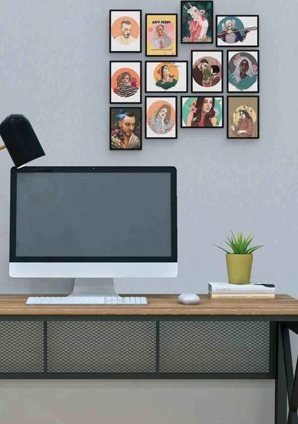 Ünlüler 12 Parça Mdf (ahşap) Tablo Ofis Boyu  - Image 1