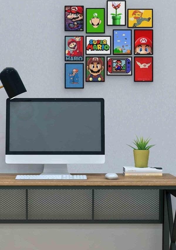 Süper Mario 12 Parça Mdf (ahşap) Tablo Ofis Boyu  - Image 1