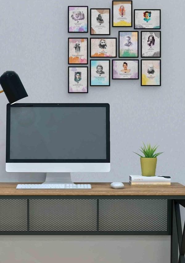 Değerli Sözler 12 Parça Mdf (ahşap) Tablo Ofis Boyu  - Image 1