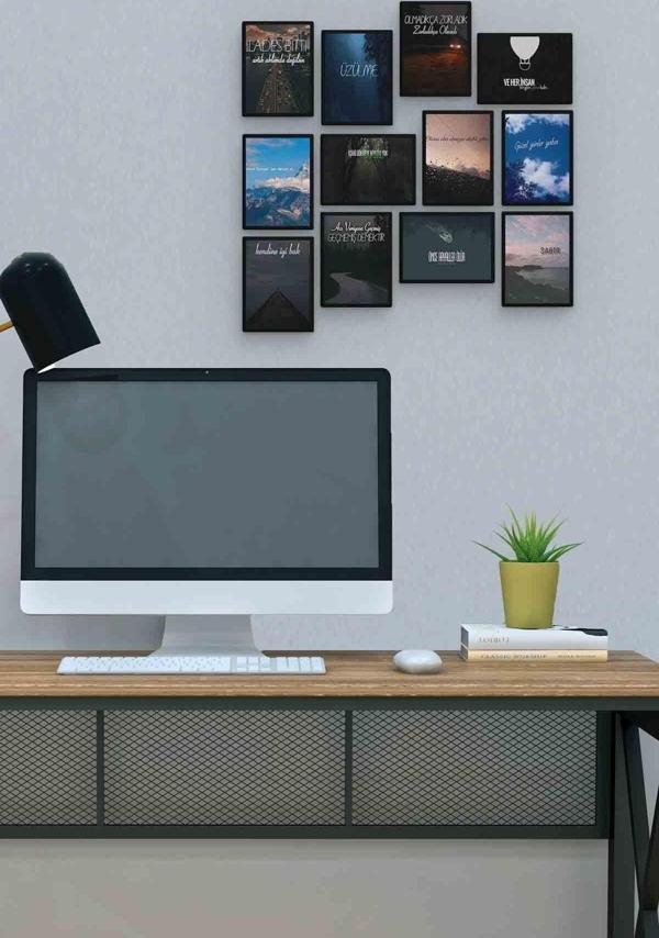 Motivasyon 12 Parça Mdf (ahşap) Tablo Ofis Boyu  - Image 1