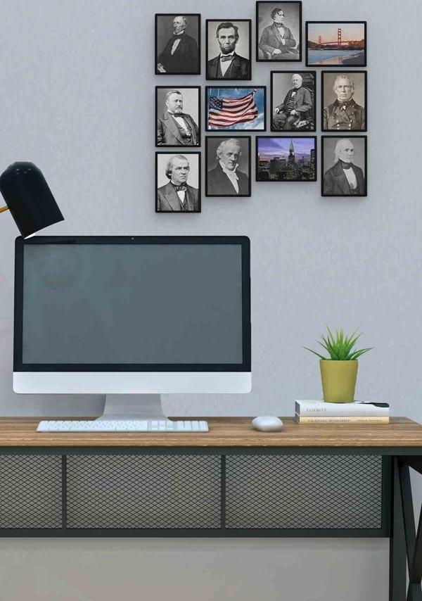 Amerikan Başkanları 12 Parça Mdf (ahşap) Tablo Ofis Boyu  - Image 1