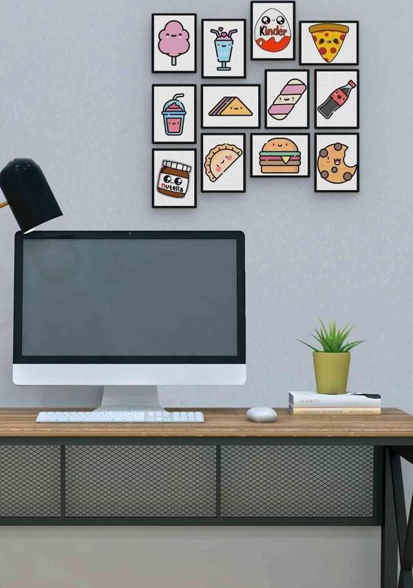 Fast Food 12 Parça Mdf (ahşap) Tablo Ofis Boyu  - Image 1
