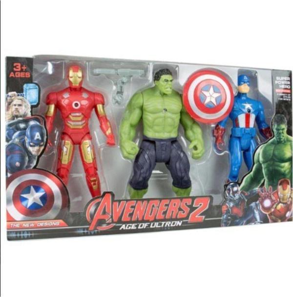 AVENGERS Erkek Çocuk Kırmızı Süper Kahramanlar 3'Lü Oyuncak Seti - Image 1