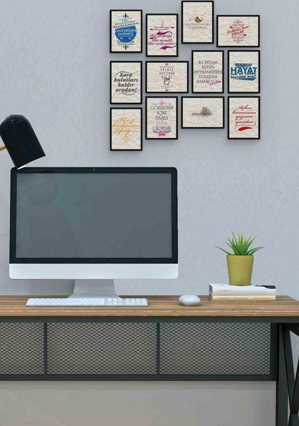 Kırışmış Kağıt 12 Parça Mdf (ahşap) Tablo Ofis Boyu  - Image 1