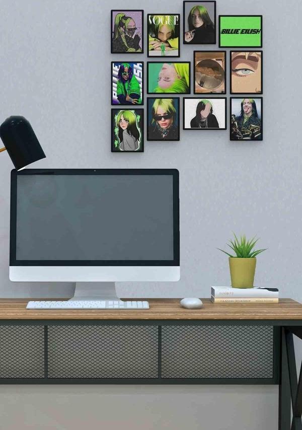 Billie Eilish 12 Parça Mdf (ahşap) Tablo Ofis Boyu  - Image 1