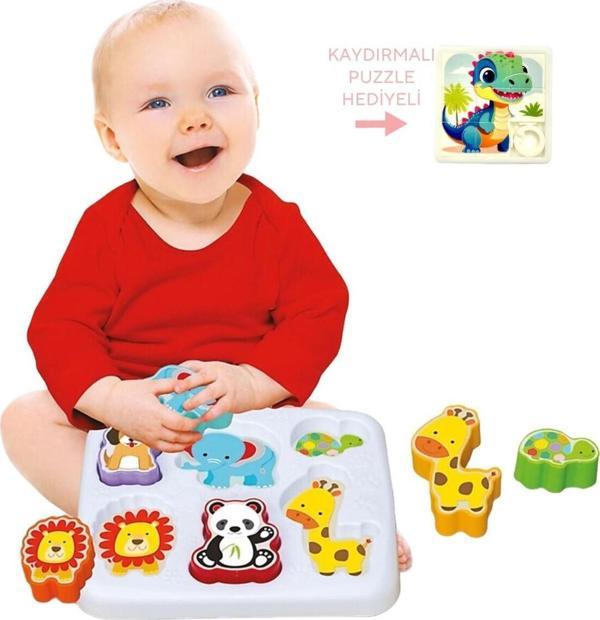 DEDE Sevimli Hayvanlar Bul Tak 12 36 Ay Puzzle Hediyeli - Image 1
