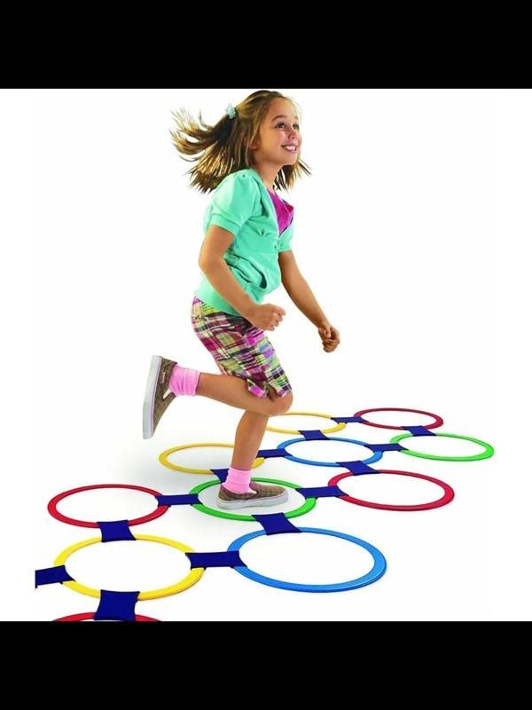 Lesram Seksek Halka Oyunu Daire Setleri 22 Parça Hopscotch Sek Sek Duyusal Eğitim Çemberleri 10 Çember 27Cm - Image 1
