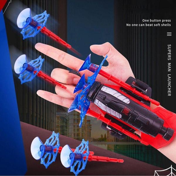 Örümcek Adam Spiderman Bileklik Vantuz Ağ Atan Ok Fırlatan Oyuncak Fırlatıcı Seti - Image 1