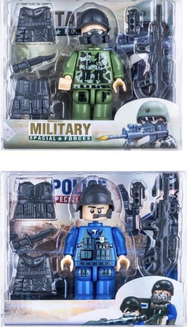 PeriYedi Polis Ve Asker Lego Adam Oyuncak Figür Seti Aksesuarlı - Image 1