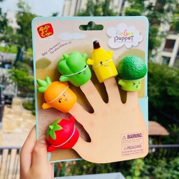 PeriYedi Finger Puppet Meyveler Parmak Kukla Seti 5 Meyveli Oyuncak Parmak Kukla - Image 1