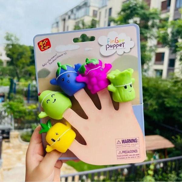 PeriYedi Finger Puppet Sebzeler Parmak Kukla Seti 5 Sebzeli Oyuncak Parmak Kukla - Image 1