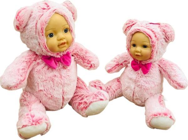 Shem Bebek Yüzlü Peluş Ayı 60 Cm Ve Bebek Yüzlü 45 Cm Peluş Ayı Pembe - Image 1