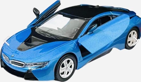 Shem Bmw I8 Coupe - 1/24 7İnch Mavi Lisanslı Metal Model Araba Koleksiyon - Image 1