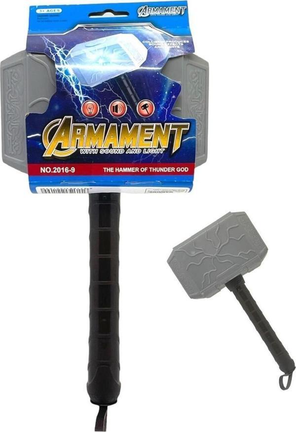 PeriYedi Thor Çekiç Sesli Işıklı 25 Cm Tutmalı Hareket Sensörlü Oyuncak - Image 1