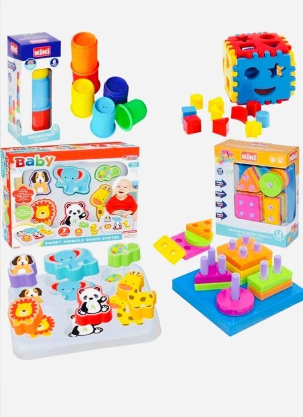 PeriYedi Oyuncak Bultak+Eğitici Geometri Şekiller+ Dizayn Kule +Sevimli Hayvanlar Zeka Geliştirici Set - Image 1