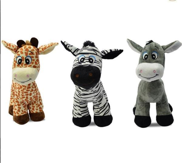 Shem Peluş Oyuncak Sevimli Zebra-Zürafa-Eşşek 30 Cm 3 Adet - Image 1