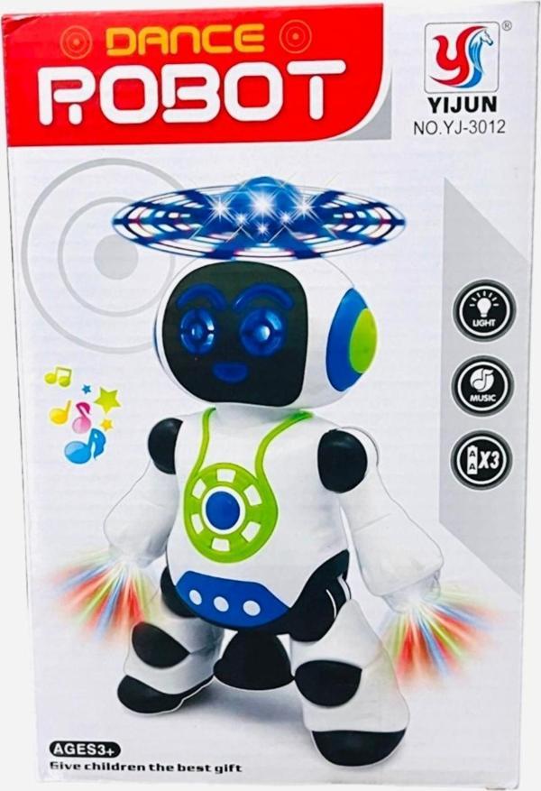 Shem Robot 20 Cm Pervaneli Işıklı Ve Müzikli Dans Eden Çarp Dön Robot - Image 1