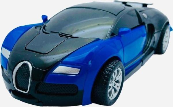 Shem Robota Dönüşebilen Bugatti Araba Mavi Renk - Image 1