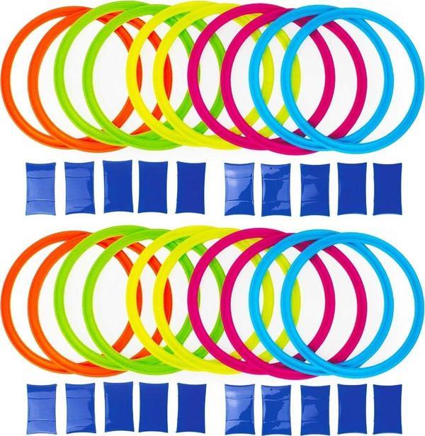 Shem Seksek Halka Oyunu Daire Setleri 22 Parça Hopscotch Sek Sek Duyusal Eğitim Çemberleri 10 Çember 27Cm - Image 1