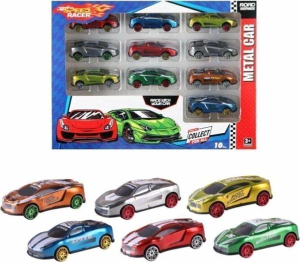Toysan Speed Car 10'Lu Metal Die-Cast Araba Hot Wheels Benzeri Oyuncak Model Araba Seti - Image 1