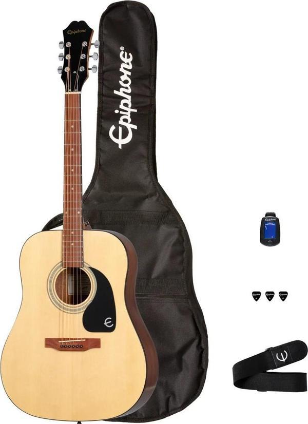 Epiphone DR-100 Songmaker Akustik Gitar Seti (Natural) - Image 1