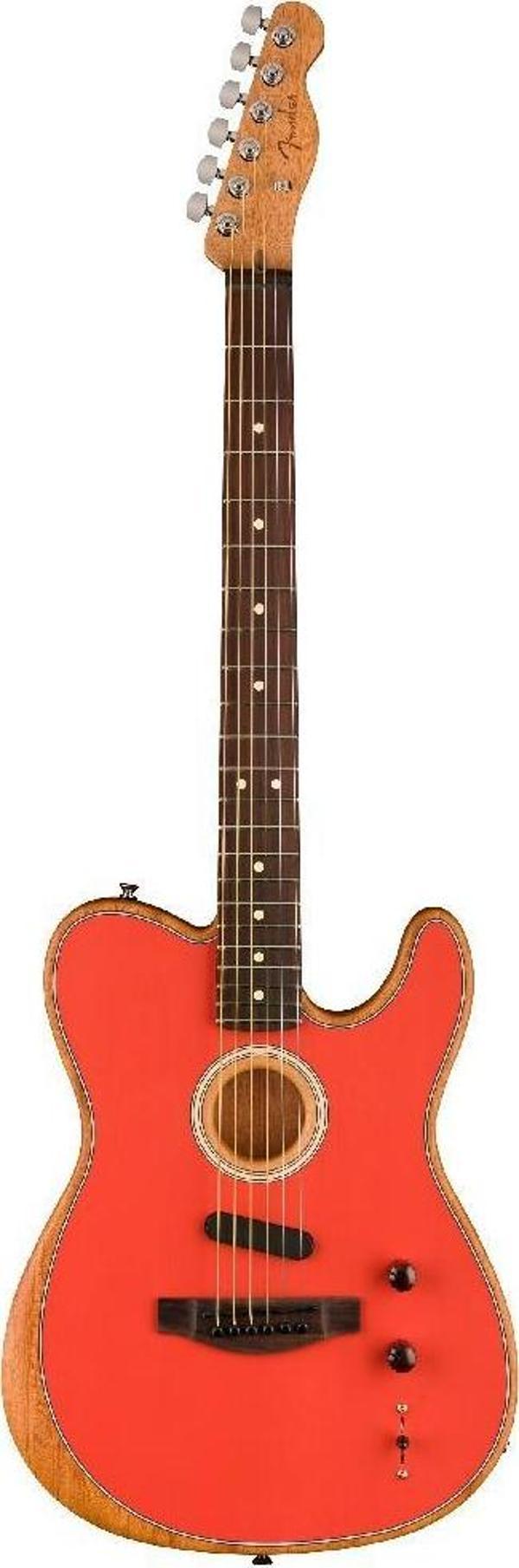 Fender Limited Edition Acoustasonic Player Telecaster Gülağacı Klavye Fiesta Red Elektro Akustik Gitar - Image 1