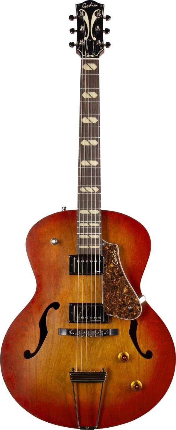 Godin 5th Avenue Jumbo Hb Full Acoustic Elektro Gitar (Memphis Sun) - Image 1