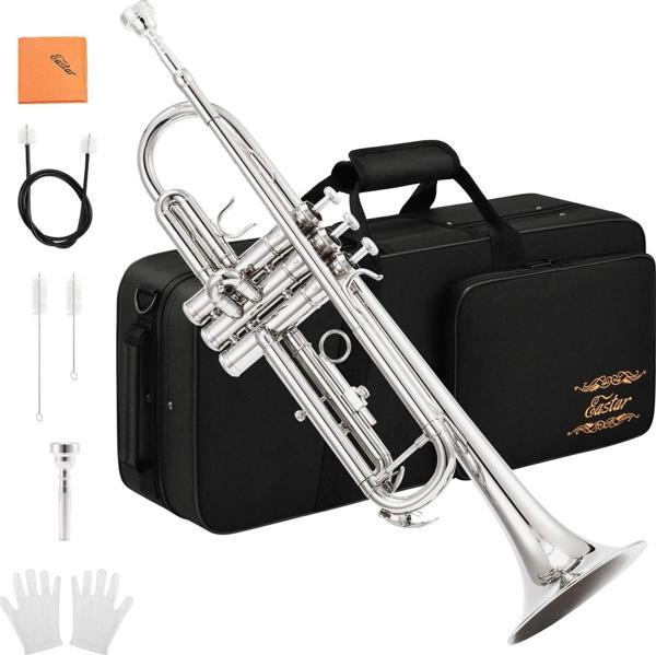Eastar ETR-380N Standard Si Bemol Trompet (Silver) - Image 1