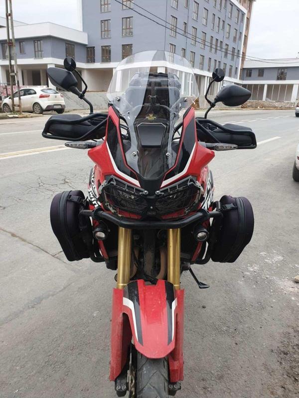 Honda Afrika Twin CRF 1000 Siperlik Ön Cam 2016 2020 Model 55cm Şeffaf Renkli 4mm UZUN CAM - Image 1