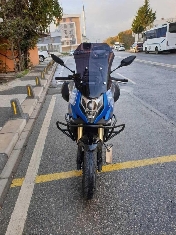 CF MOTO 650 MT Siperlik Ön Cam 2024 Model 56cm siyah Renkli 4mm UZUN CAM - Image 1