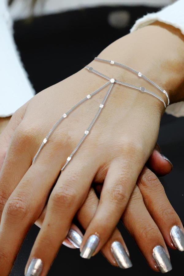 Gümüş pullu gurmet zincirli çift sıra şahmeran  [barcode] - Image 1