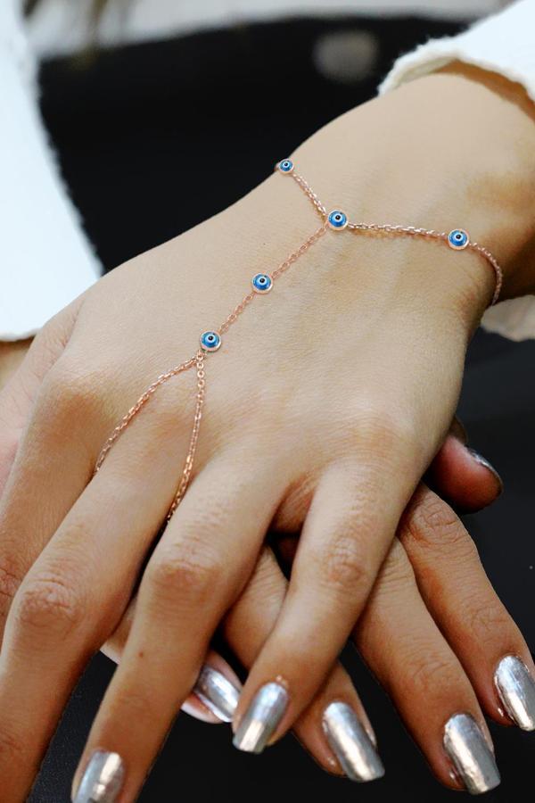 Gümüş rose nazarlı cam göz şahmeran [barcode] - Image 1