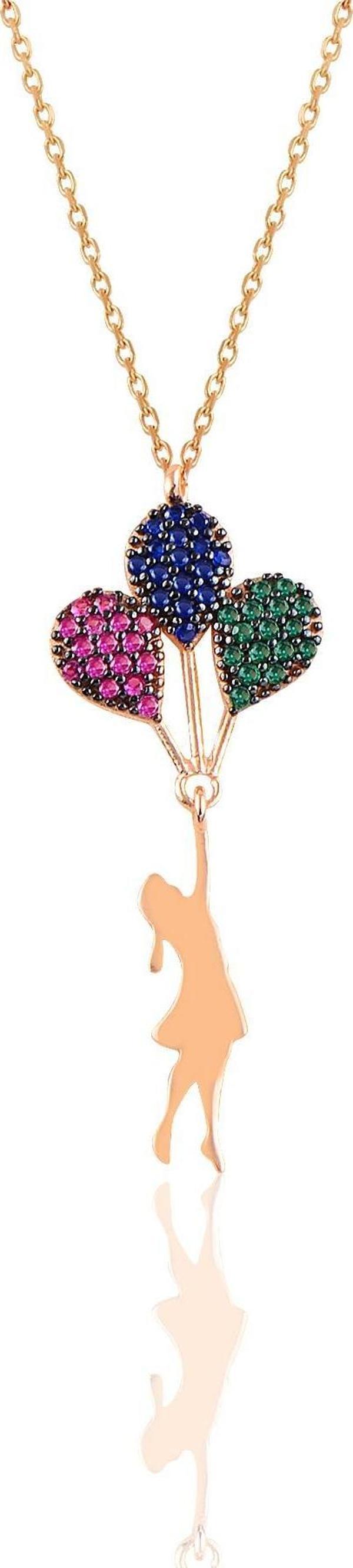 Gümüş 925 Ayar Gümüş Balonlu Kız Kolye [barcode] - Image 1